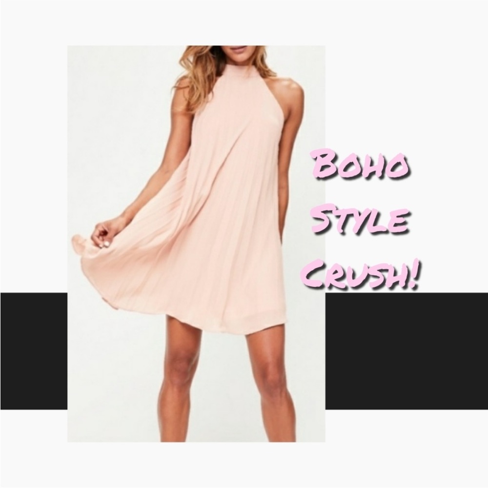 Roxberi Pink Loose Fit Halter Mini Dress!!